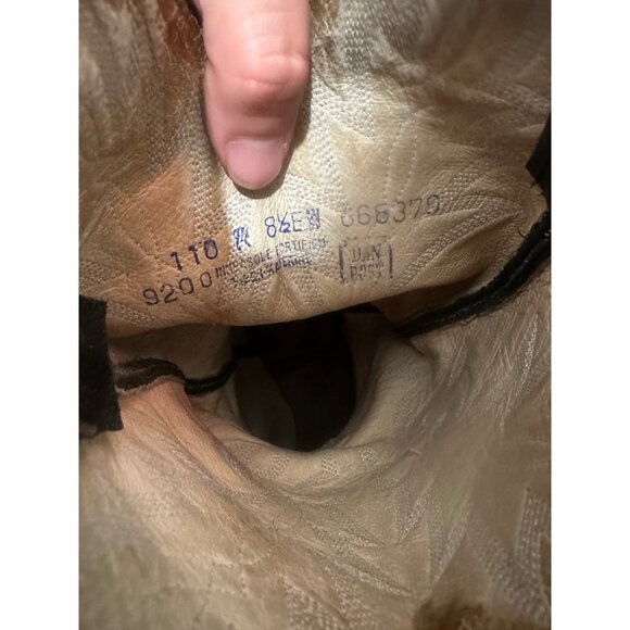 Dan Post Western Cowboy Boots Mens 8.5 Black Leather Embroidered Stitch Rodeo - Picture 4 of 14